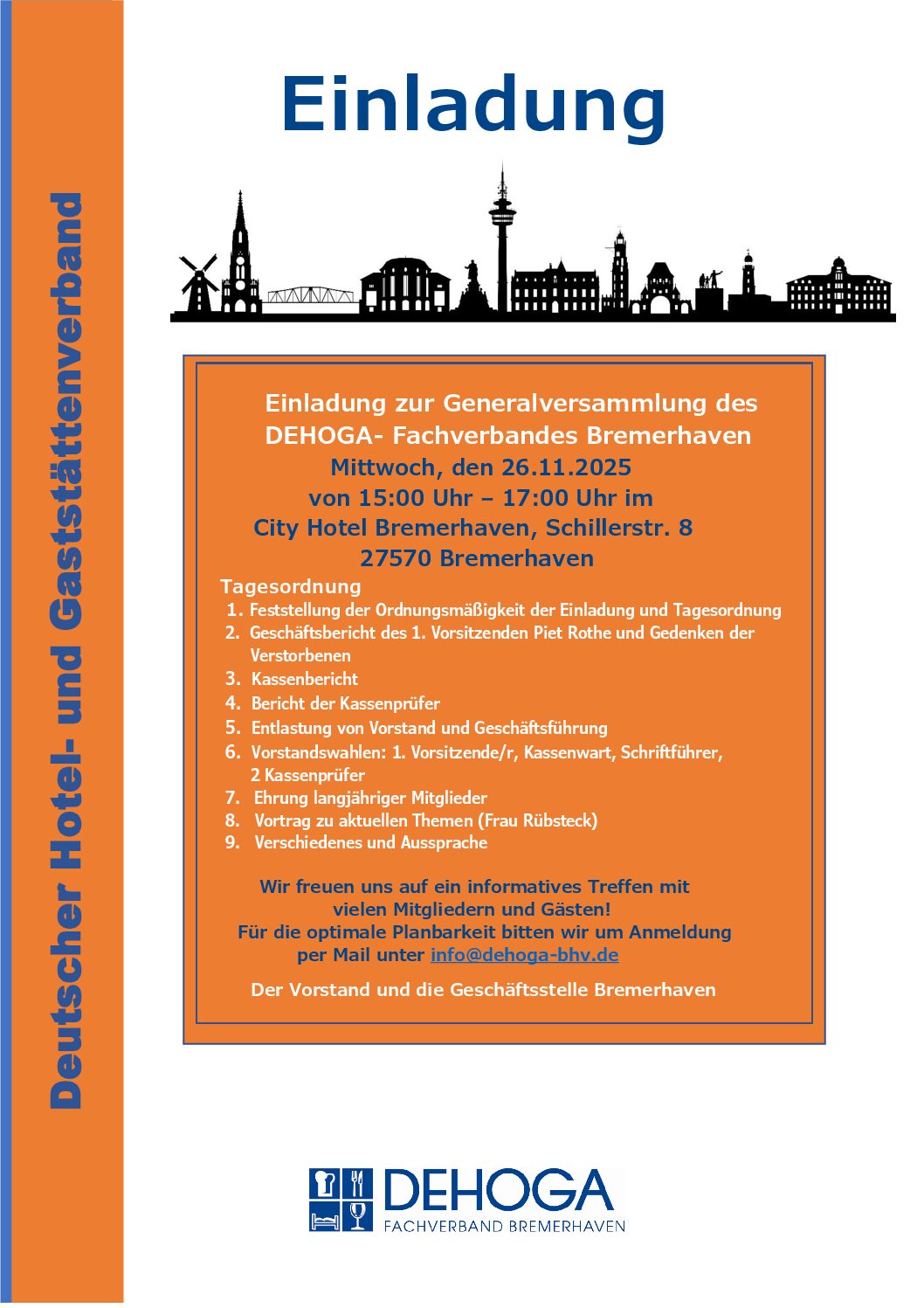 Generalversammlung 2025 DEHOGA Fachverband Bremerhaven
